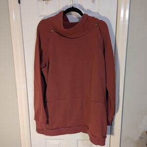 Latched Mama Terracotta Cowl Neck Sweater